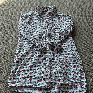 Roller Rabbit Hathi Christmas long pj shirt size small